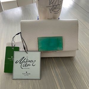 Kate Spade ♠️ Madison Avenue Small White Clutch